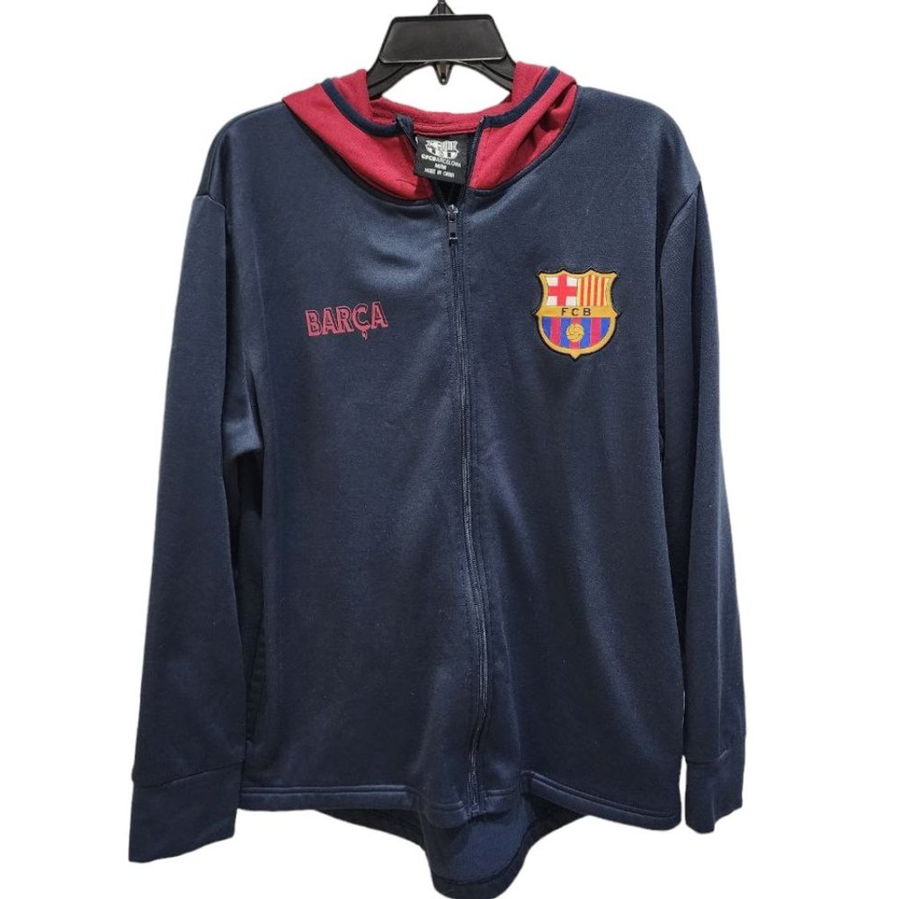 FC Barcelona Classic Sweatshirt Track Jacket Men's Size M Long Sleeve Soccer